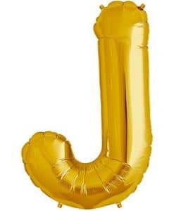 Megaloon Letter J Jumbo 34" Gold