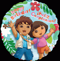Licensed Foil 18inch Dora & Diego Birthday