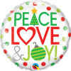 Qualatex Foil 18" Peace, Love & Joy