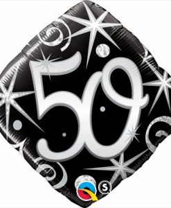Qualatex Foil Diamond 18inch 50th Elegant Sparkles & Swirls