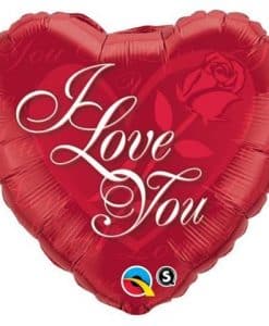 Qualatex Foil Heart 18inch I Love You Red Rose